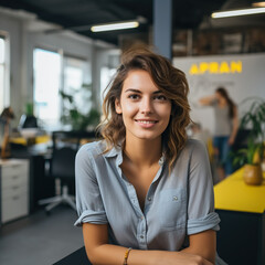 Obraz premium Portrait of a smiling young woman