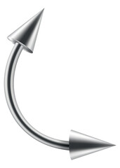 Piercing jewelery icon. Body metallic accessories. Beauty decoration, earring. Modern shape design. illustration on white background