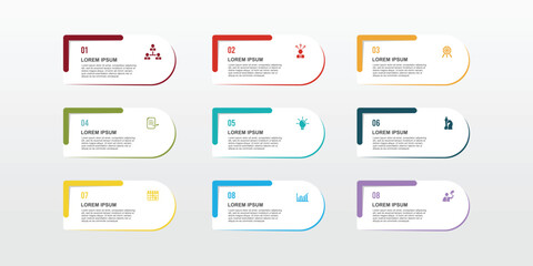 Numbers infographic for business options, steps, processes