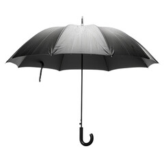 Vector 3d Realistic Render Black Blank Umbrella Icon Set Closeup Isolated on White Background. Design Template of Opened Parasols for Mock-up, Branding, Advertise etc. Top and Front View