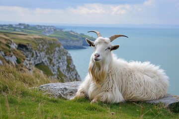 Obraz premium Cashmere goat in North Wales specifically at Great Orme