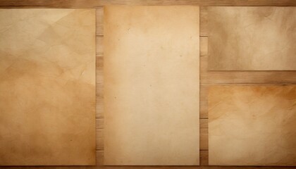 recycle paper fragment background of wooden texture for designers isolated blank templates set old paper antique texture