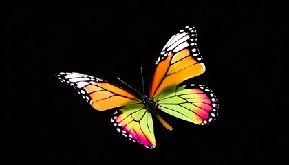 Fototapeta na wymiar png flying colorful butterfly isolated on background