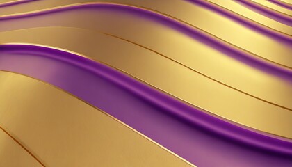 wavy golden and purple metallic 3d background generative ai