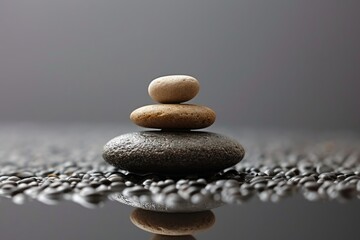 Fototapeta na wymiar Concept of balancing stones in a Zen like way