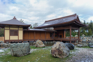 "Japanese Garden" is a cultural and recreation park located in the center of Krasnodar. Krasnodar, Russia, 11.01.2024