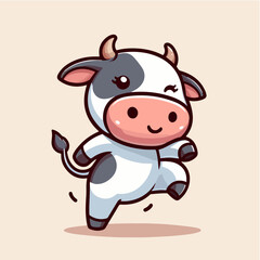 Obraz na płótnie Canvas cute cow cartoon character mascot