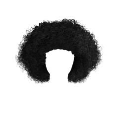 curly disheveled African black hair png - obrazy, fototapety, plakaty