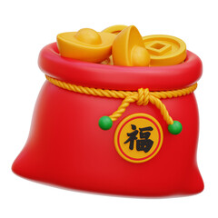 Coin and Gold Sack 3d Illustration