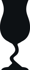 Silhouette of Wine Glass Icon. Vector Illustration.