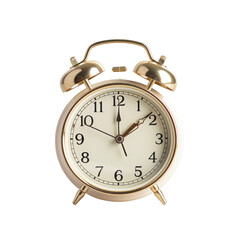 old style alarm clock isolated on transparent background