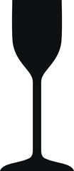 Silhouette of Wine Glass Icon. Vector Illustration.