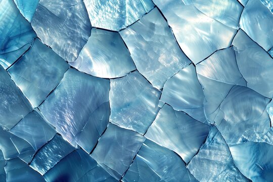 Faceted pattern with soft blue mother of pearl texture