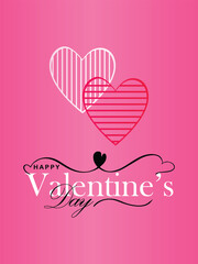 Happy valentines day. Vector banner, greeting card, flayer, poster,  with text Happy valentines day