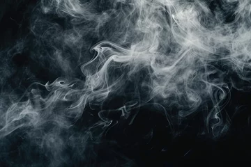 Crédence de cuisine en verre imprimé Fumée Flowing abstract fog or mist texture with smoke effect on black background
