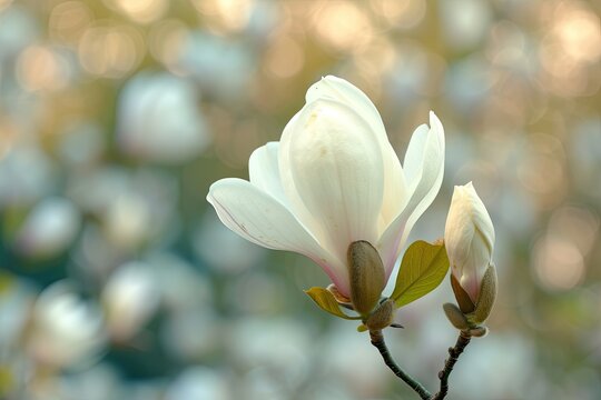 Flowering Magnolia amidst flowers