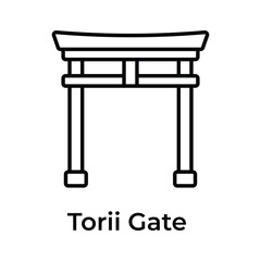 Torii gate vector design in modern style isolated on white background