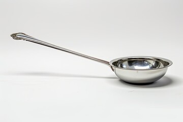 Ladle with long handle on white background for bath water