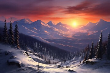 sunrise over the mountains