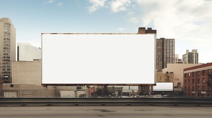 Fototapeta na wymiar Empty urban advertisement display on a building.