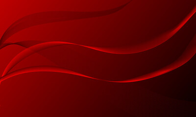 red smooth lines wave curves with gradient abstract background