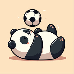 cartoon character mascot a cute panda playing ball