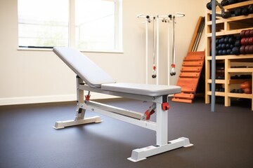 Fototapeta na wymiar adjustable weight bench with supporting bars