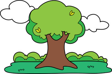 Tree background scene clip art