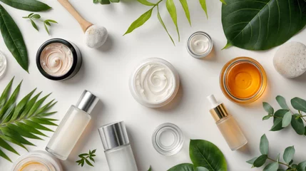 Fotobehang a set of cosmetics for skin care in a beautiful package © Katsyarina
