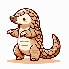 cute pangolin cartoon character mascot