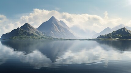 Mountains reflected in the water