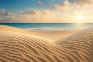 Serene Dunes Overlooking Ocean at Sunrise