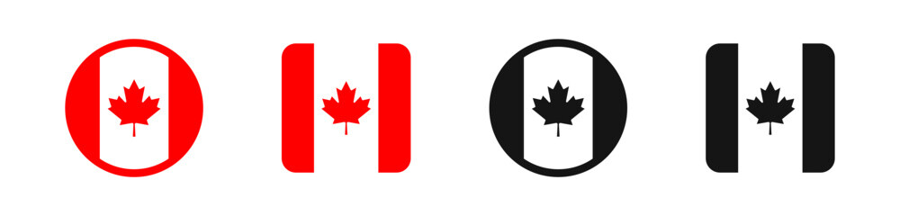 Canada symbol. Canadian national flags. Vector canadian icons.