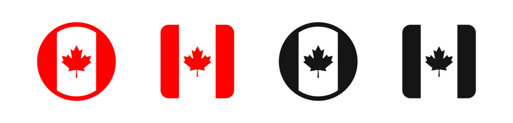 Obraz premium Canada symbol. Canadian national flags. Vector canadian icons.