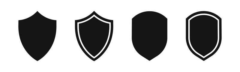 Protection shield vector icons. Shield icon set. - obrazy, fototapety, plakaty