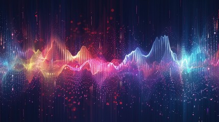 Vibrant Abstract Sound Waves Music Frequency Visual Art - obrazy, fototapety, plakaty