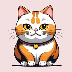 Obraz premium vector of cute lazy fat cat, kids tshirt, element design.