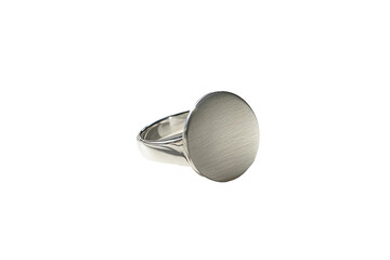 Disk Finish Silver Ring on Transparent Background