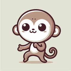 cartoon character mascot baby cute monkey dancing
