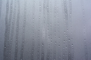 wet glass, condensation water drops on the window