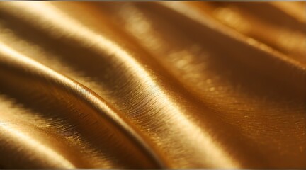 Smooth gold brushed shiny metal texture background from Generative AI