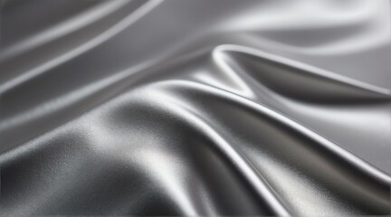 Fototapeta premium Smooth silver brushed shiny metal sheet texture background from Generative AI