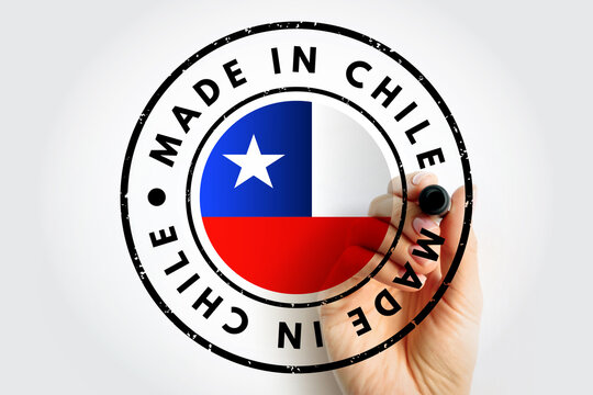 Made in Chile text emblem badge, concept background
