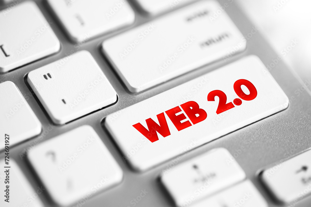 Poster web 2.0 - websites that emphasize user-generated content, ease of use, participatory culture and int