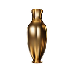3D Glossy Golden Vase With Shadow On White