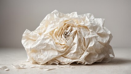 Crumpled paper ball on white background, Recycling concept