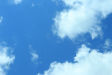 Obraz premium Cloudscape - Blue sky and white clouds, wide panorama