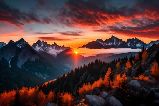 sunrise over mountains