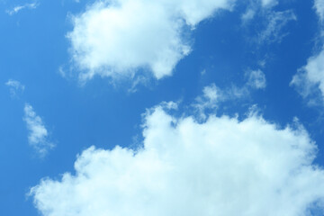 Cloudscape - Blue sky and white clouds, wide panorama