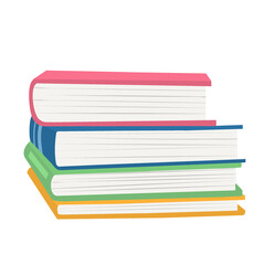 Hand drawn flat design stack of book